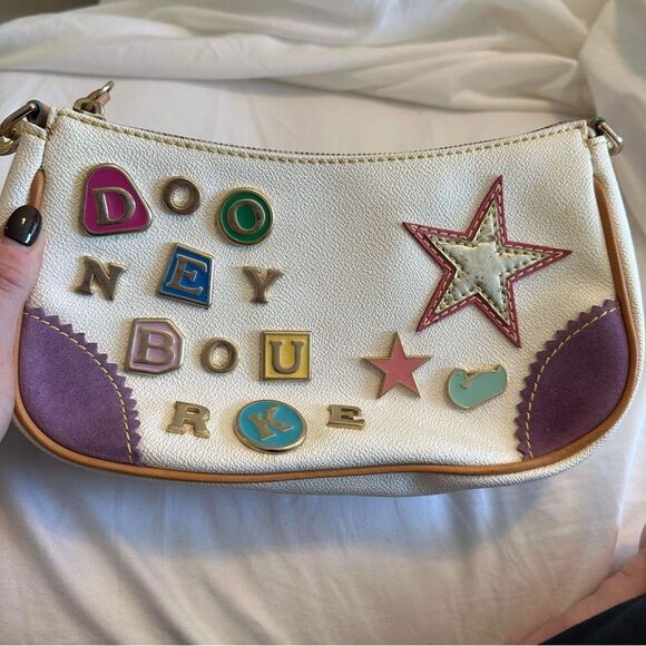Dooney & Bourke Handbags - Dooney & Bourke Crescent Vintage Y2K RARE Lindsay Lohan Leather White